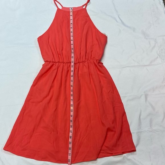 Everly Ladies Spaghetti Strap Coral Dress Size Small EUC - Picture 3 of 7